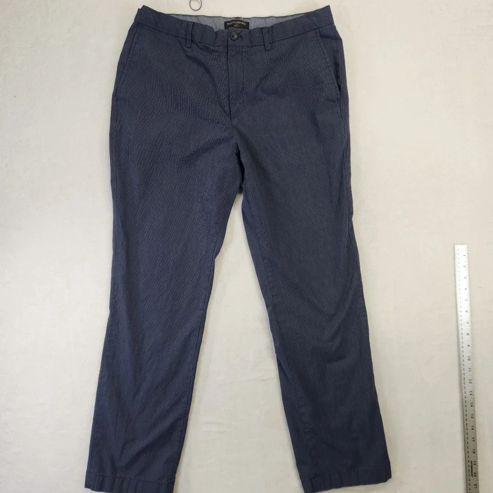 Banana Republic Aiden Fit Mens‎ 36x32 Navy Blue White Micro Stripe Chino Pants